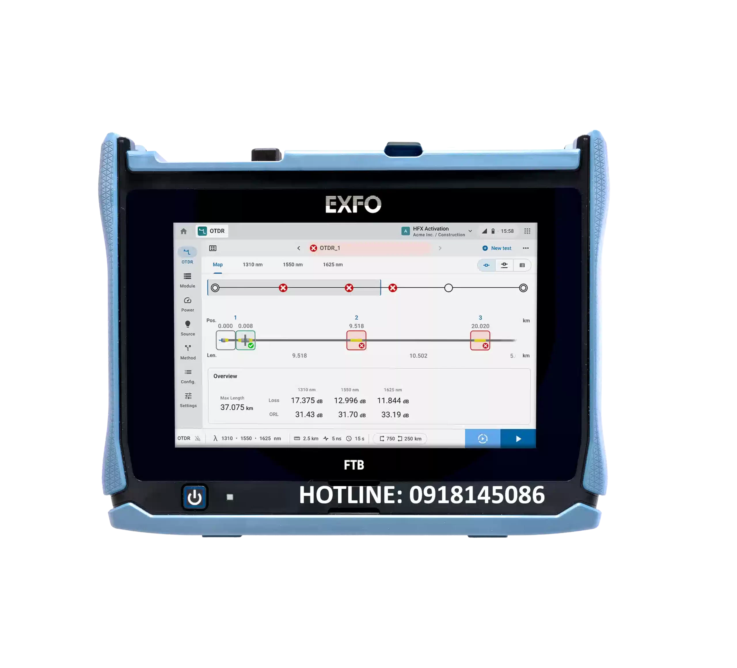 Máy đo quang EXFO FTB-LITE-750D DẢI ĐỘNG 50dB