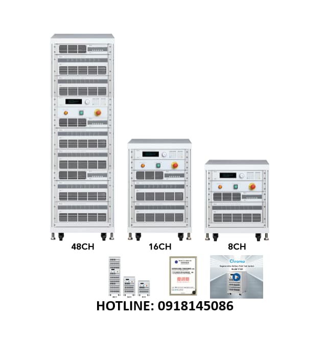 Hệ thống test acquy 48V tự động 60V/100 A/5000W x 4 CH Hệ thống test acquy 48V tự động 60V/100 A/5000W x 4 CH